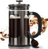 Picture of BAYKA 34 Ounce 1 Liter French Press Coffee Maker, Heat Resistant Thickened Borosilicate Glass Stainless Steel Brewer, Cold Brew Cafetera Teapot for Kitchen Travel Camping, Dark Pewter