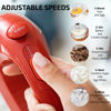 Picture of OVENTE Portable 5 Speed Mixing Electric Hand Mixer with Stainless Steel Whisk Beater Attachments & Snap Storage Case, Compact Lightweight 150 Watt Powerful Blender for Baking & Cooking, Red HM151R