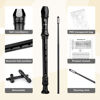 Picture of SWAN Soprano Recorder Instrument for Beginners Kids Student - German Fingering 8 Hole Flute Descant Recorders with Cleaning Rod Fingering Chart, Black