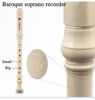 Picture of HOSEYIN Soprano Recorder Baroque style German style C Key 8 Holes Soprano Recorder for Beginners Kids students(Baroque, ivory white)