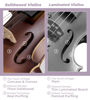 Picture of Vangoa Violin 4/4 Full Size Set, Varnish Fiddle Solid Wood for Professional Adults Senior Intermediate Beginners Student Starter Acoustic Violins Kit Outfit with Ebony Fitted, Hard Case, Right Handed