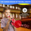 Picture of PAMPET Professional Plastic Bb Trumpet Standard Trumpet Set for Student Beginner With 7C Mouthpiece and 3C Mouthpiece, Bb Trumpet Instrument, Red