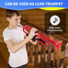 Picture of PAMPET Professional Plastic Bb Trumpet Standard Trumpet Set for Student Beginner With 7C Mouthpiece and 3C Mouthpiece, Bb Trumpet Instrument, Red