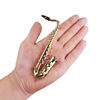 Picture of Dselvgvu Miniature Saxophone with Stand and Case Brass Mini Musical Instrument Replica Collectible Figurines Model Home Decoration Ornament (Tenor Saxophone, 5.24"x2.76"x0.89")