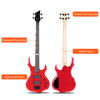 Picture of Ktaxon Electric Bass Guitar Full Size Flame Design Bass Set with 20 Watt Amplifier, Portable Bass Bag, Superior Amp Wire, Adjustable Guitar Strap, Plectrum, Wrench Tool(Red)
