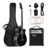 Picture of GLARRY Full Size Acoustic Electric Bass Guitar Beginner Kit w/ 15W Amp, Cutaway 4 Strings Electric Acoustic Bass Guitar w/Inbuilt Tuner, Bag, Strap, Picks, Strings, Bass Guitarra，Matte Black