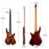 Picture of Gosila 5 String Headless Electric Bass Guitar poplar body Carbon Fibre Maple neck fanned fret