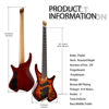 Picture of Gosila 5 String Headless Electric Bass Guitar poplar body Carbon Fibre Maple neck fanned fret