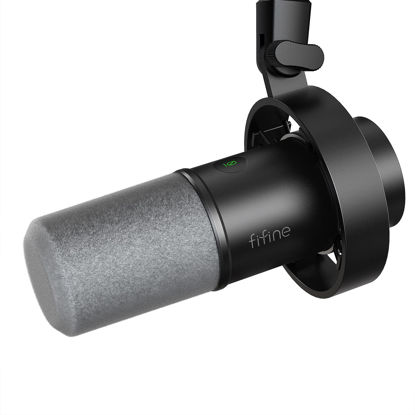 Picture of FIFINE Dynamic Microphone, XLR/USB Podcast Recording PC Microphone for Vocal Voice-Over Streaming, Studio Metal Mic with Mute, Headphone Jack, Monitoring Volume Control, Windscreen-Amplitank K688
