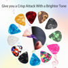 Picture of 21 Pack Guitar Picks with Organizer Storage Box, 3 Different Thickness Colorful Celluloid Guitar Picks Plectrums for Acoustic Guitar, Electric Guitar, Bass, Ukulele