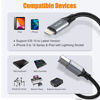 Picture of AGVEE 5ft Lightning OTG MIDI Cable USB Type-B Cord Compatible with iPhone iPad iOS for Electronic Music Instrument, Piano, Midi Controller, Midi Keyboard, Audio Interface Recording, Dark Gray