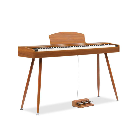 Picture of Ktaxon 88 Key Keyboard Piano Weighted Action Electronic Keyboard Piano, Digital Piano with 3-Pedal Unit, Removable Music Stand, Stereo Headphones, Compact Design and MIDI Connection(Natural)