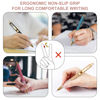 Picture of Linbsunne Ballpoint Pens Black Medium Point 1mm Pen with Super Soft Grip Ball Point Pen for Men Women Retractable Pens (gold-12 pcs)