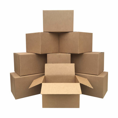 Picture of Amazon Basics Cardboard Shipping and Packing Moving Boxes, 10 Pack, Medium, Brown, 18" x 14" x 12"
