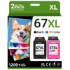 Picture of Printer Ink 67 Compatible for HP 67XL Ink Cartridges Black Color Combo Pack Compatible for HP Ink 67 Fit for DeskJet 2700e 2700 2855e 2755e 2755 4155e 4255e for Envy 6000 6055e 6400 Printer