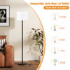 Picture of Modern Floor Lamp Simple Design with White Shade, Foot Pedal Switch, 60" Small Tall Lamps for Living Room Bedroom Office Dining Room Kitchen, Black Pole Lamp(Without Bulb)