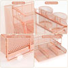 Picture of gianotter Paper Letter Tray Organizer with File Holder, 4-Tier Desk Accessories & Workspace Desk Organizers with Drawer and 2 Pen Holder for Office Supplies (Rose Gold)