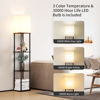 Picture of SUNMORY Floor Lamp with Shelves, Modern Square Standing Lamp with 3 Color Temperature Bulb, Corner Display Bookshelf Lamp for Living Room and Bedroom(Black)