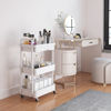 Picture of Calmootey 3-Tier Rolling Utility Cart with Drawer,Multifunctional Storage Organizer with Plastic Shelf & Metal Wheels,Storage Cart for Kitchen,Bathroom,Living Room,Office,White