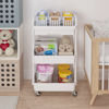 Picture of Calmootey 3-Tier Rolling Utility Cart with Drawer,Multifunctional Storage Organizer with Plastic Shelf & Metal Wheels,Storage Cart for Kitchen,Bathroom,Living Room,Office,White