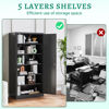 Picture of Letaya Metal Garage Storage Cabinets with Lock-72 Tall Tool Organizer Steel Lockers, 5 Adjustable Layers Shelves for Home,Office,Warehouse,Garage,(Black-72“)