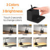 Picture of AXX Black LED Desk Lamp for Home Office Bedroom, Battery Operated Table Light for Computer Desktop, Small, Cute, Dimmable, Rechargeable, Flexible Gooseneck, Pen Holder, Phone Mount, Touch Control
