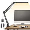Picture of TROPICALTREE LED Desk Lamp, Swing Arm Desk Light with Clamp, 3 Lighting 10 Brightness Eye-Caring Modes, Reading Desk Lamps for Home Office 360°Spin with USB Adapter & Memory Function black-14W