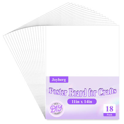 Picture of Joyberg 18Pack Poster Board, 11in x 14in White Poster Boards, Posterboard, Poster Board Paper for Crafts, DIY, Drawing