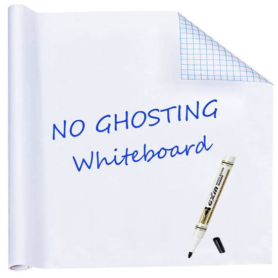 Picture of HAMIGAR Whiteboard Sticker for Wall 17.7" x 78.7" Whiteboard Wallpaper Peel and Stick, White Board Stick on Wall, Dry Erase Contact Paper Adhesive Poster Board Whiteboard with 1 Marker