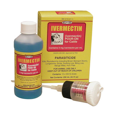 Picture of Durvet Ivermectin Pour On Dewormer 250mL