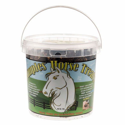 Picture of Dimples Horse Treats with Pill Pockets - 3lb Tub of USA-Made Horse Cookies With Beet Pulp - Low Sugar, Healthy, & Organic Treats - Equinie Pill Pockets For Meds