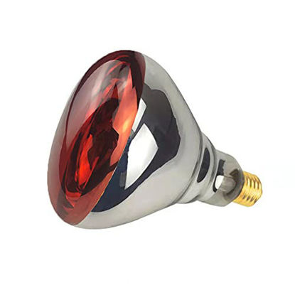 Picture of BONGBADA 2 Pack 250W Heat Lamp Red Infrared Bulbs Glass Lamp Bulb for Food Service, Brooder Bulb, Chicks, Pet, Bathroom, Light Therapy Use E26 Base, Flood Light Heat Lamp Bulb.