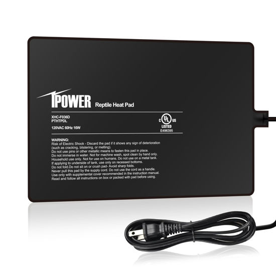 Picture of iPower 8X12 Inch Reptile Heat Pad Under Tank Heater Terrarium Warmer Heating Mat for Turtles Lizards Frogs and Other Small Animals