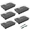 Picture of Gardzen 5-Set Seed Starter Tray Kits, Durable Plant Germination Trays with Humidity Vented Domes and Bases, Ideal for Seed Starting, Indoor Gardening, and Greenhouse (Total 200 Cells)