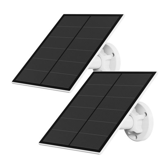Picture of Solar Panel for Security Camera, 5W USB Solar Panel for Micro USB and USB-C Port Outdoor Rechargeable Battery Camera, Solar Panels with 9.8ft Cable, Adjustable Wall Mount, IP65 Waterproof, 2 Pack