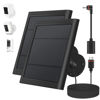 Picture of Solar Panel for Ring Camera, 2 Pack 4W Solar Charger Compatible with Ring Spotlight &Stick Up Outdoor Cam Battery, 10FT/3M Long Cable with USB-C to Ring Barrel Plug Adapter, Black