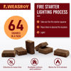Picture of Fire Starter Squares 64 - Fire Starters for Fireplace,Chimney,BBQ Grill,Camping Fire,Wood Stove - Water Resistant and Safe Odourless - Camping Accessories