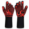 Picture of Comsmart BBQ Gloves, 1472 Degree F Heat Resistant Grilling Gloves Silicone Non-Slip Oven Gloves Long Kitchen Gloves for Barbecue, Cooking, Baking, Cutting