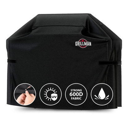 Picture of Grillman Large Rip-Proof Waterproof BBQ Grill Cover, 58 L x 24 W x 48 H Inches, Black