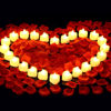Picture of cridoz 2000 Pieces Artificial Rose Petals with 24 Pieces LED Tea Lights Candles, Romantic Decorations Special Night Set for Valentine's Day, Wedding Anniversary or Table Décor