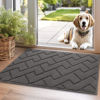 Picture of hicorfe Indoor Doormat, Odor-Free Door mat, Non Slip Door Mats 20"x31.5" Absorbent Resist Dirt Entrance Inside Floor Mats for Entryway Washable Low-Profile (Grey)