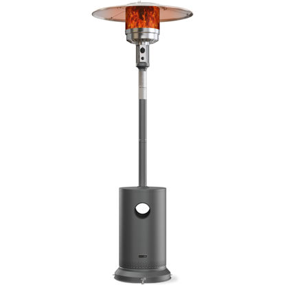 Picture of EAST OAK 48,000 BTU Patio Heater for Outdoor Use With Round Table Design, Double-Layer Stainless Steel Burner and Wheels, Outdoor Patio Heater for Home and Commercial, Gray, 31.9 x 31.9 x 86.6 inches