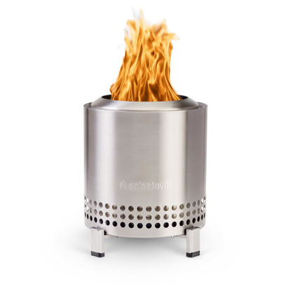 Picture of Solo Stove Mesa XL, 7 Inch Tabletop Fire Pit with Stand - Smokeless, Stainless Steel Fire Pit for Camping, Outdoor & Patio- Wood Burning or Pellet Fueled Portable Bonfire, 2.3lbs, Stainless Steel