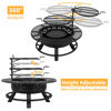 Picture of Hykolity 35 Inch Fire Pit with 2 Cooking Grate & Charcoal Pan, Outdoor Wood Burning BBQ Grill Firepit Bowl with Cover Lid, Steel Round Table for Backyard Bonfire Patio Picnic