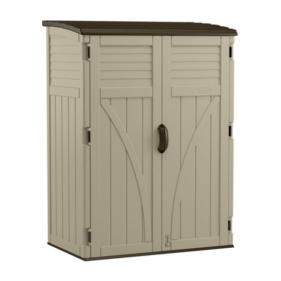Picture of Suncast 54 Cubic Feet Vertical Storage Shed with Durable Plastic Construction, Multiple Wall Panels and Ample Space for Outdoor Storage