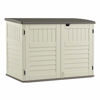 Picture of Suncast 5.9 ft. x 3.7 ft Horizontal Stow-Away Storage Shed - Natural Wood-like Outdoor Storage for Trash Cans and Yard Tools - All-Weather Resin, Hinged Lid, Reinforced Floor - Vanilla and Stoney