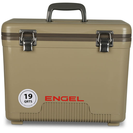 Picture of Engel UC19 19qt Leak-Proof, Air Tight, Drybox Cooler and Small Hard Shell Lunchbox for Men and Women in Tan