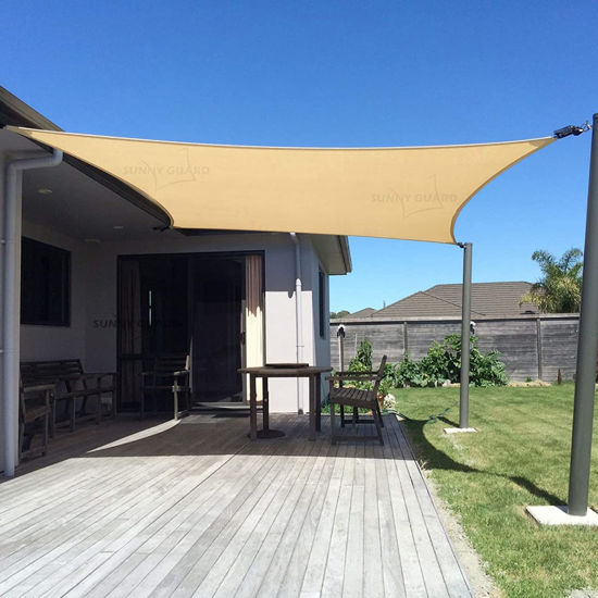 Picture of SUNNY GUARD Sun Shade Sail 10' x 13' Rectangle Sand UV Block Sunshade for Backyard Yard Deck Patio Garden Outdoor Activities and Facility(We Make Custom Size)