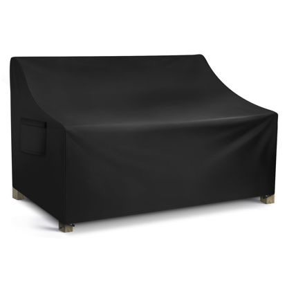 Picture of WLEAFJ Patio Sofa Cover Waterproof, 3-Seater Outdoor Sofa, Heavy Duty Deep Lounge Loveseat, Large Lawn Furniture with Air Vent, 82.6’’ W x 39’’ D x 28’’ H