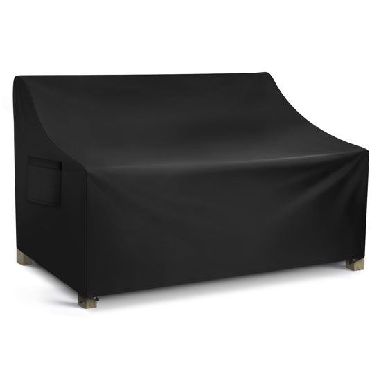 Picture of WLEAFJ Patio Sofa Cover Waterproof, 3-Seater Outdoor Sofa, Heavy Duty Deep Lounge Loveseat, Large Lawn Furniture with Air Vent, 82.6’’ W x 39’’ D x 28’’ H